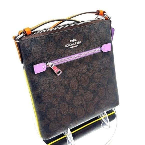 Coach Mini Rowan File Bag In Colorblock Signature Canvas Crossbody Bag - Picture 5 of 12